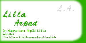 lilla arpad business card